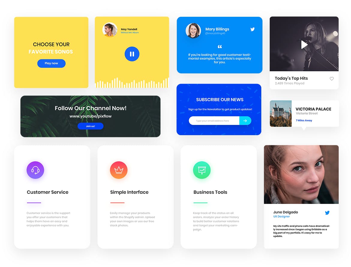 100个APP＆Web原型UI界面设计元素下载 Web Elements插图(9)