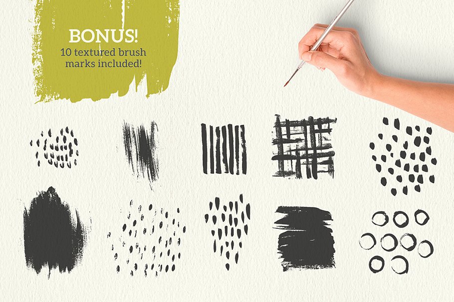 泡沫辊墨印&手绘图案纹理合集 Tasty Texture Pack插图(6)