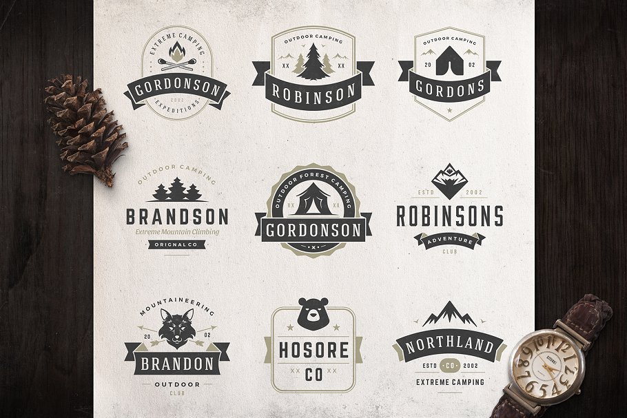 280个户外品牌Logo标志和徽章模板 280 Outdoor logos and badges插图(65)