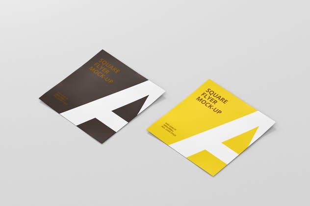方形企业介绍宣传传单设计PSD样机 Square Flyer Mock-Up插图(3)