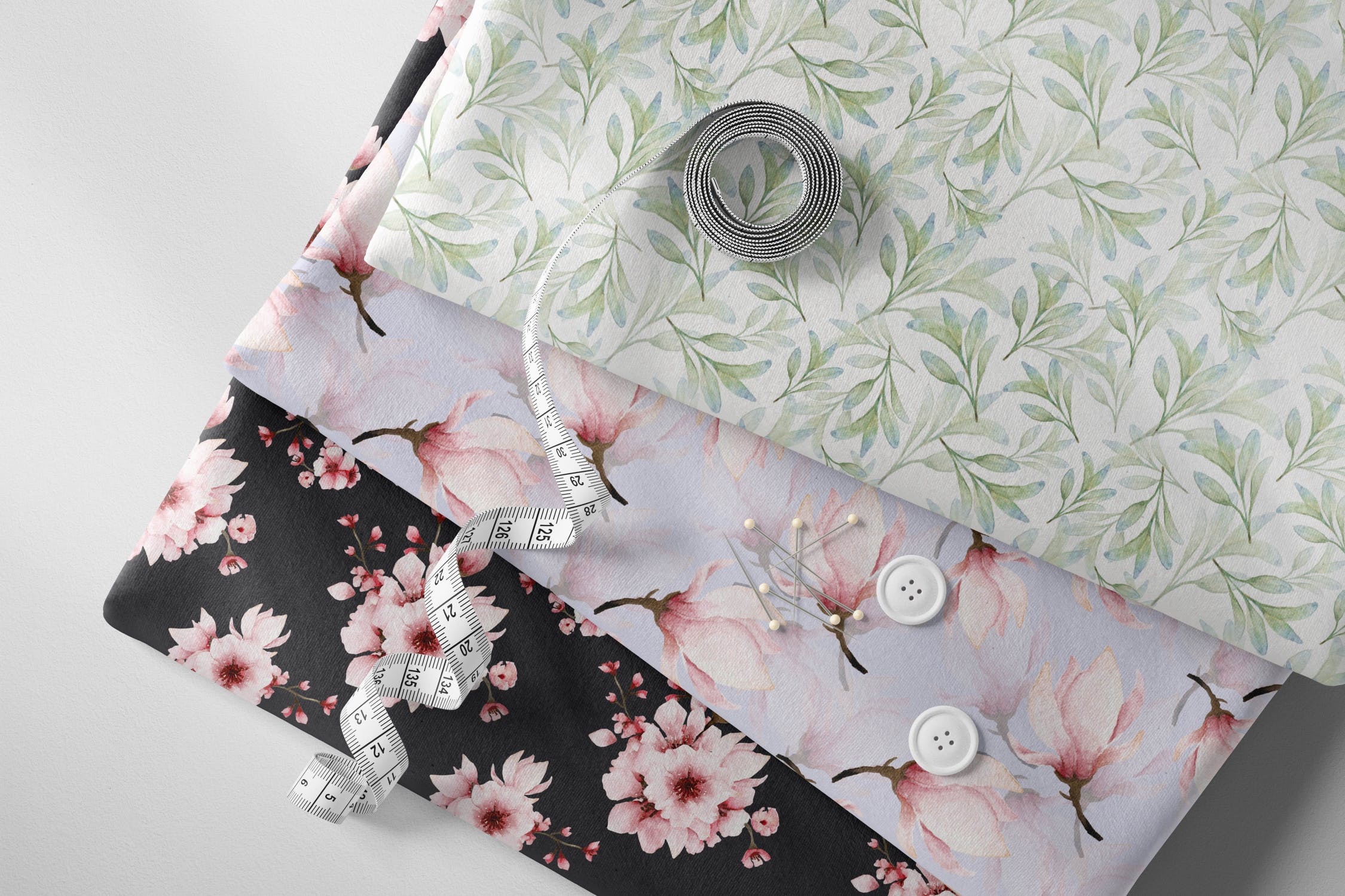 粉色樱花花卉水彩手绘设计套装 Pink Floral – Sakura Watercolor Set插图(1)