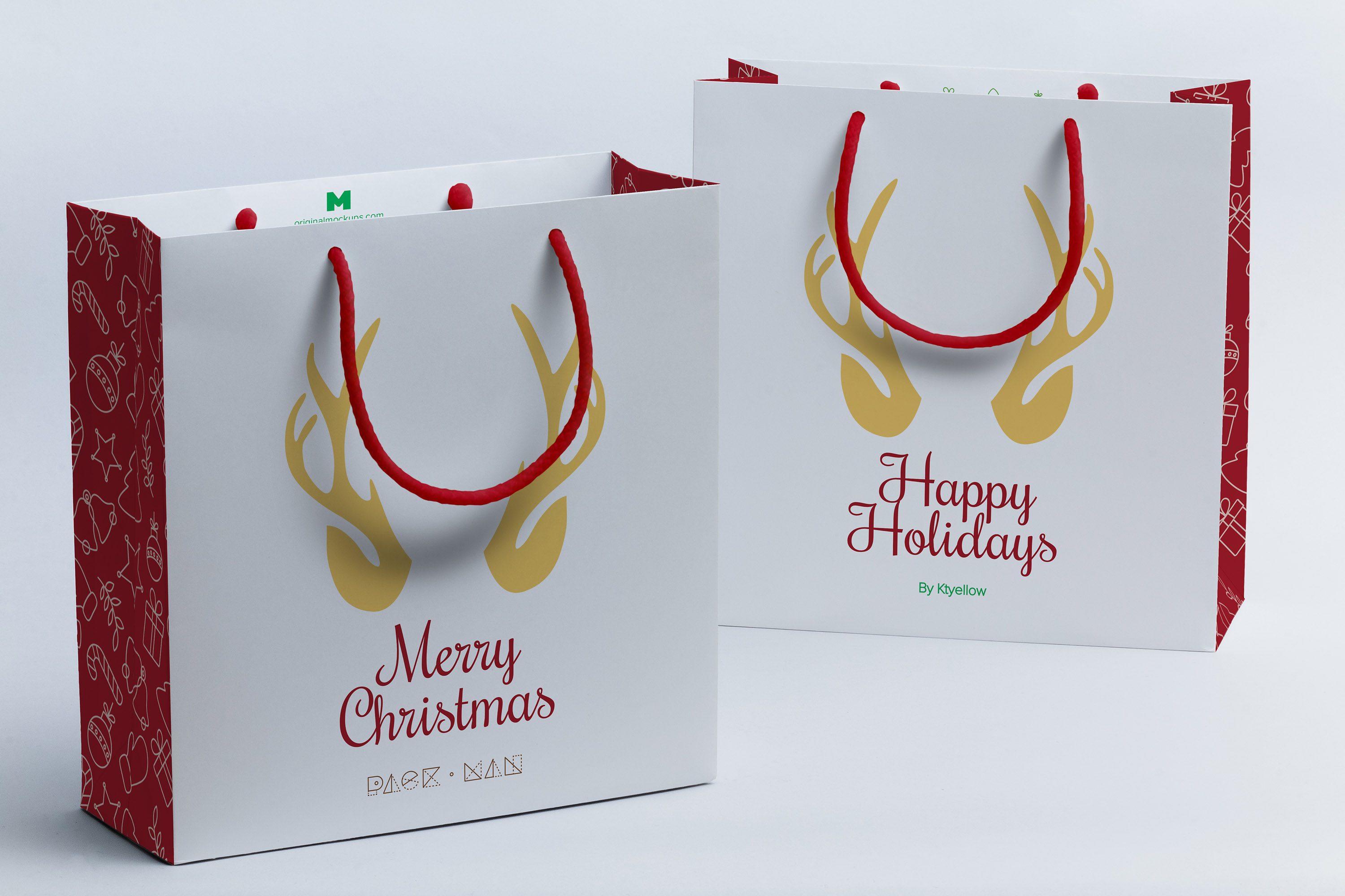 商城品牌专卖店购物纸袋包装设计样机07 Shopping Bag Mockup 07插图