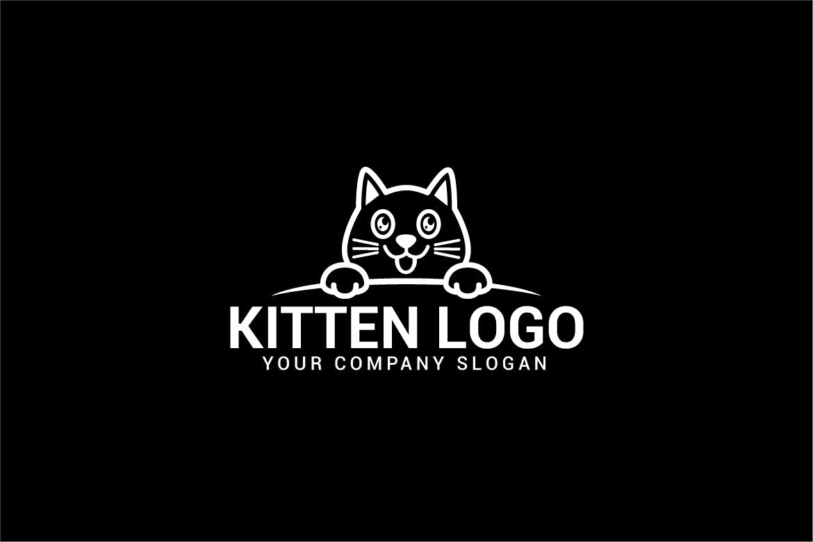 可爱卡通猫图形Logo设计素材库精选模板 KITTEN LOGO插图(2)