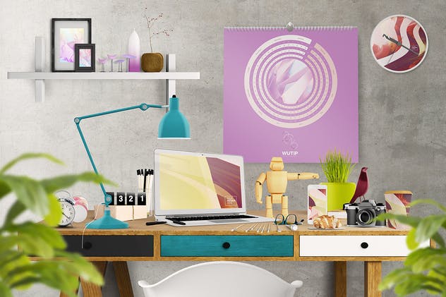 高品质的办公挂历样机生成器 Wall Calendar Mockup Creator插图(1)