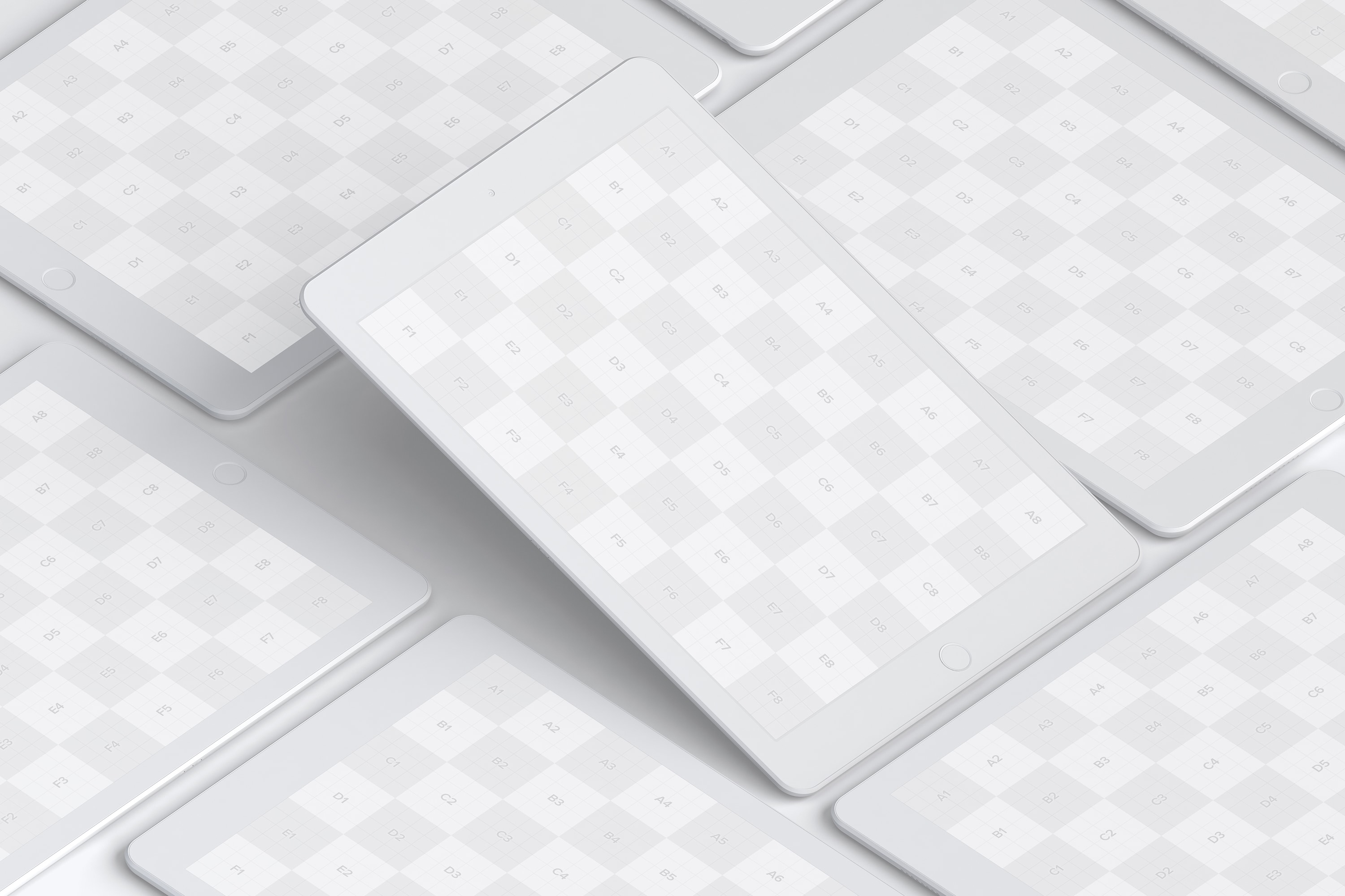 5K高清分辨率iPad平板电脑多屏幕预览效果样机05 Clay iPad 9.7 Mockup 05插图(2)