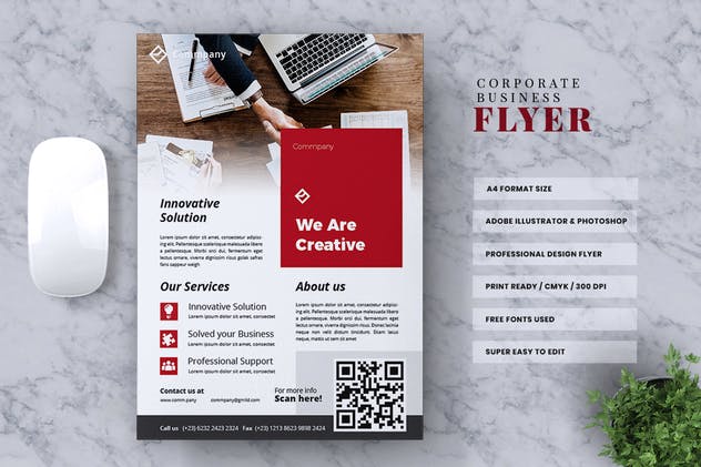 企业介绍/公司业务宣传传单模板V14 Corporate Business Flyer Vol. 14插图(1)