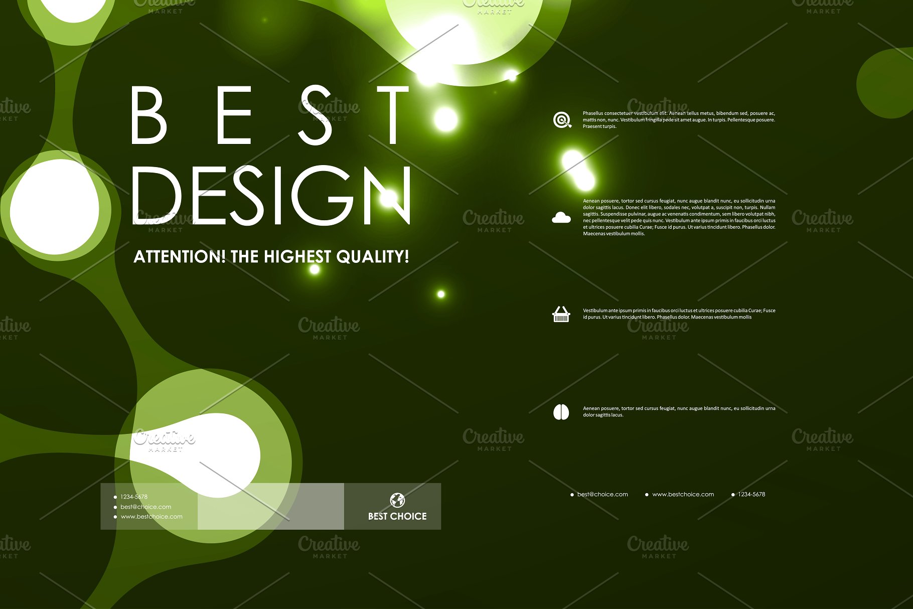 抽象图形蓝色背景小册子模板 Set of Abstract Brochures插图(1)