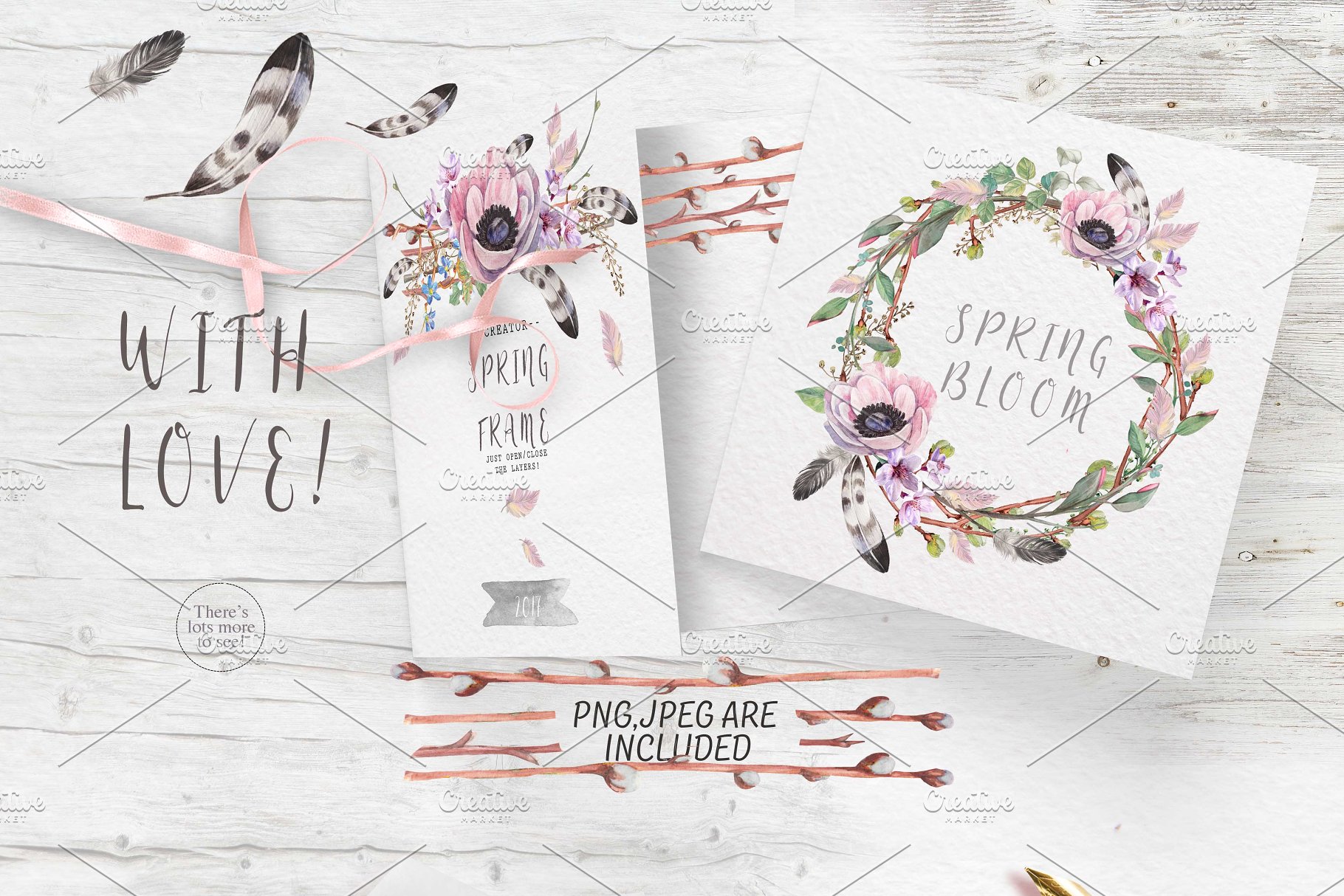 极力推荐：“春暖花开”水彩花卉设计素材包 "Spring bloom" 80 png插图(2)