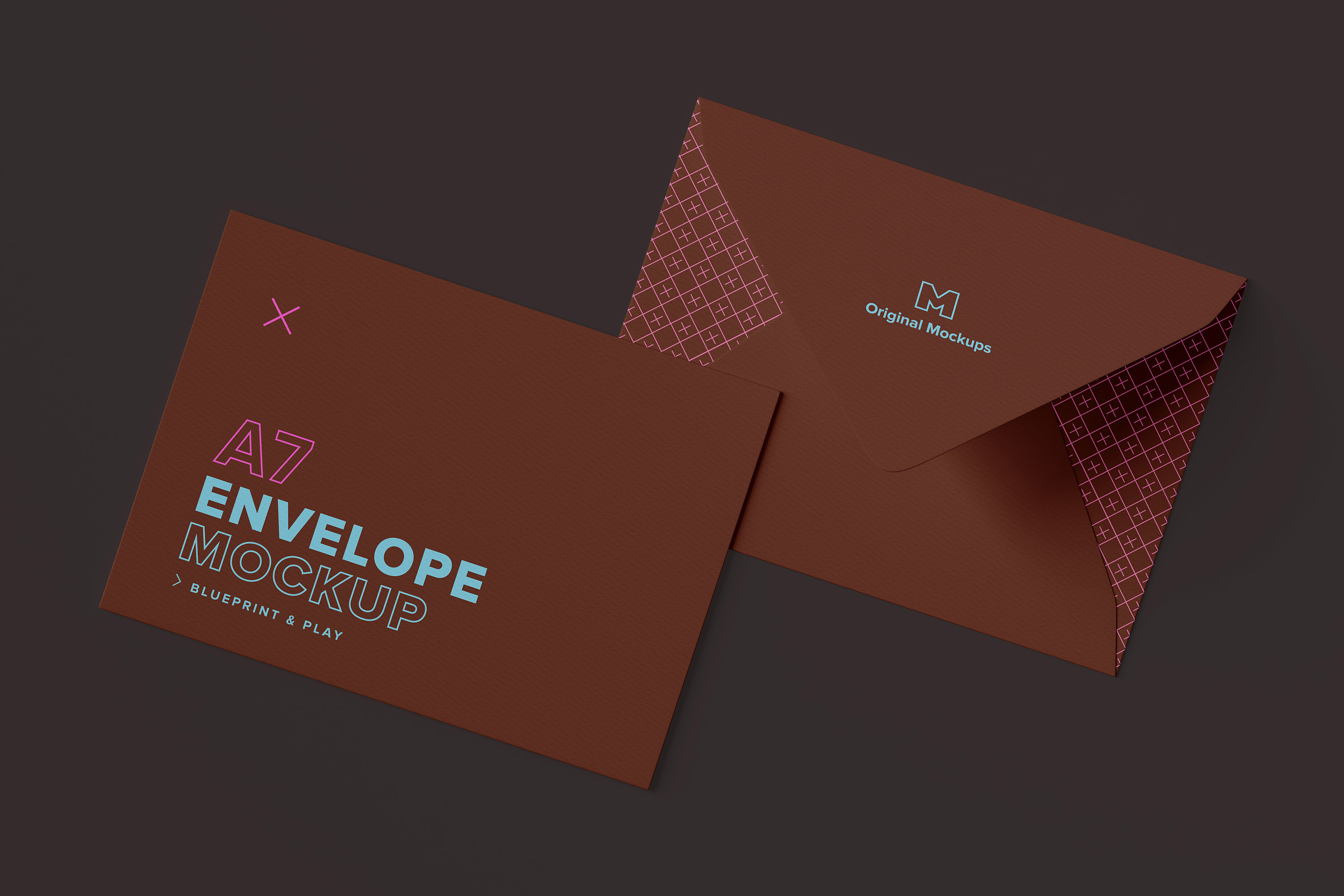 A7尺寸大小信封设计样机模板 A7 Envelope Exterior Layout Mockup插图(4)