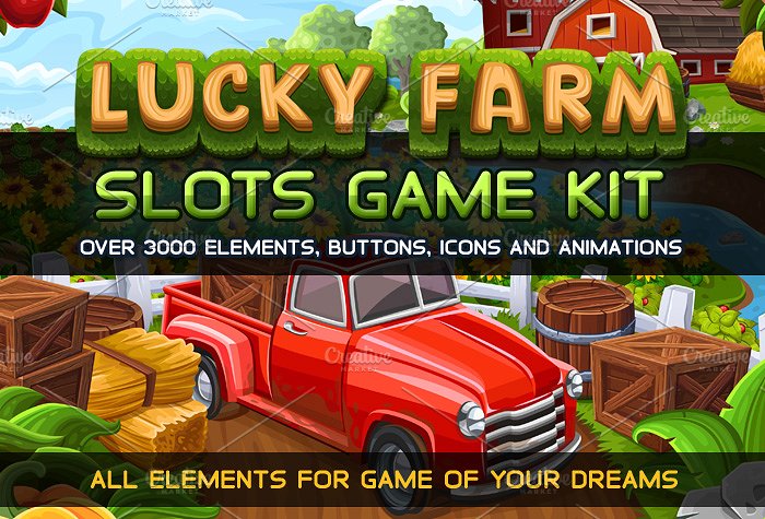幸运的农场老虎机游戏UI套件插图(3)