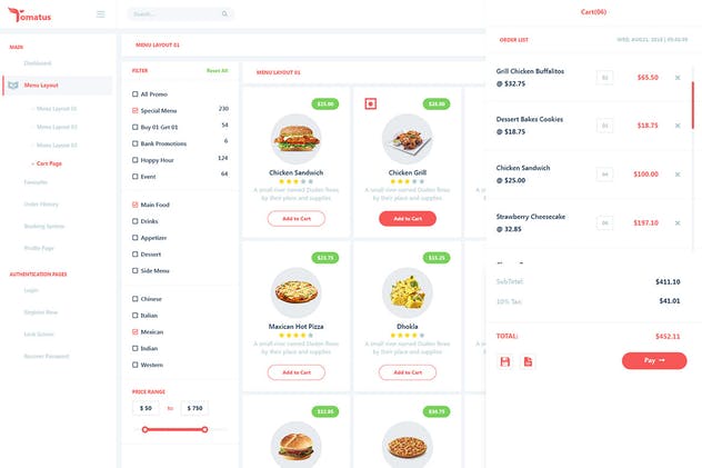 餐厅用户界面订餐系统UI套件 Tomatus-Restaurant User Website & Dashboard UI Kit插图(6)