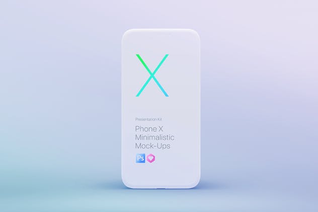 极简主义iPhone X样机模板 Phone X Minimalistic Mock-Ups插图(1)
