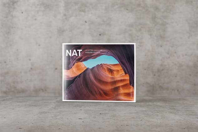 美国信纸规格杂志排版设计样机模板 Magazine Mockup – US Letter Landscape插图(13)