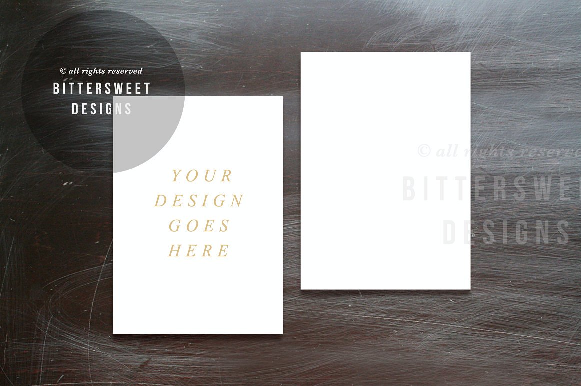 木制风格的数字产品展示便签模板 Wooden Styled Background – Digital插图