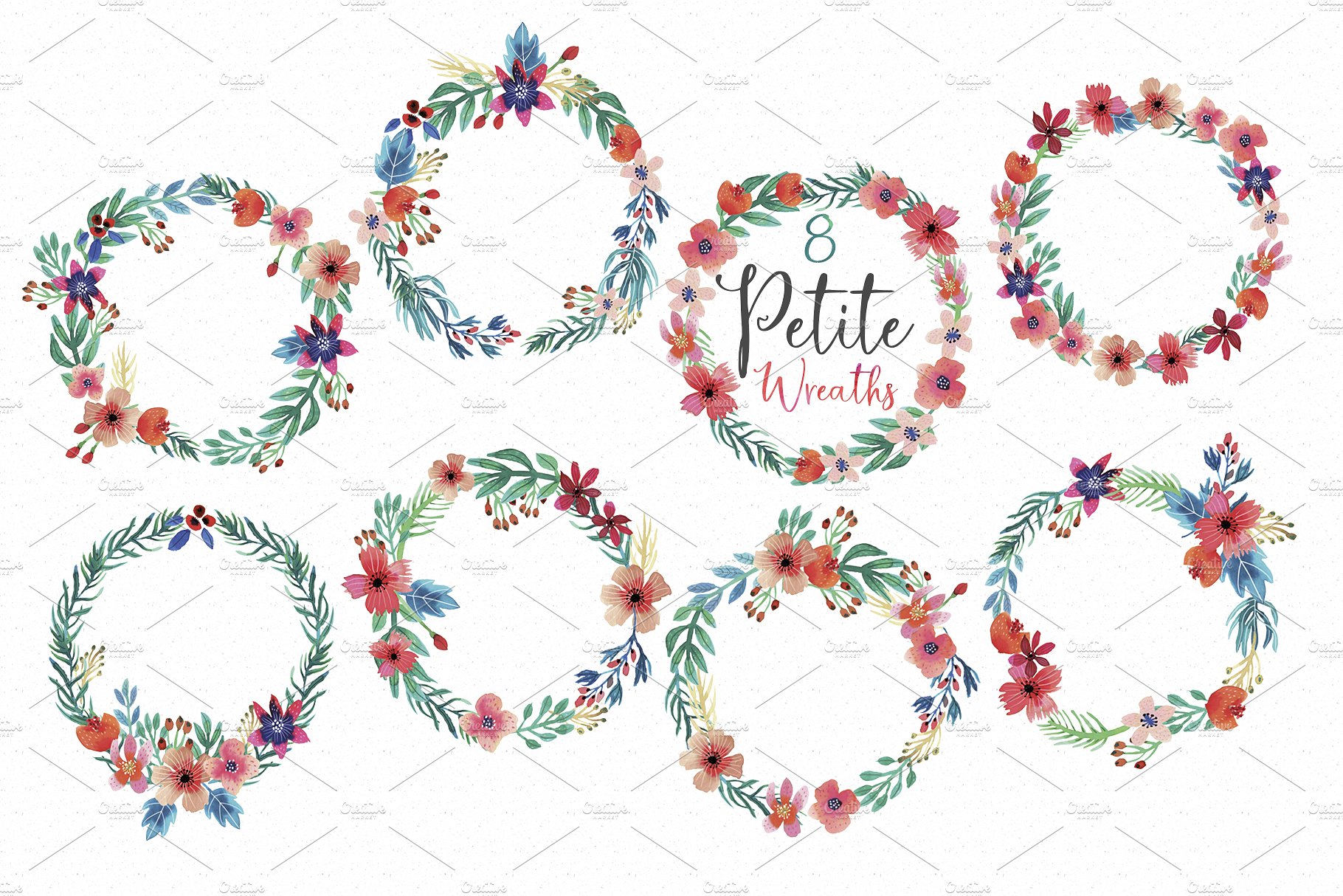 娇艳花卉水彩插画合集 Petite Flowers Watercolor Collection插图(4)