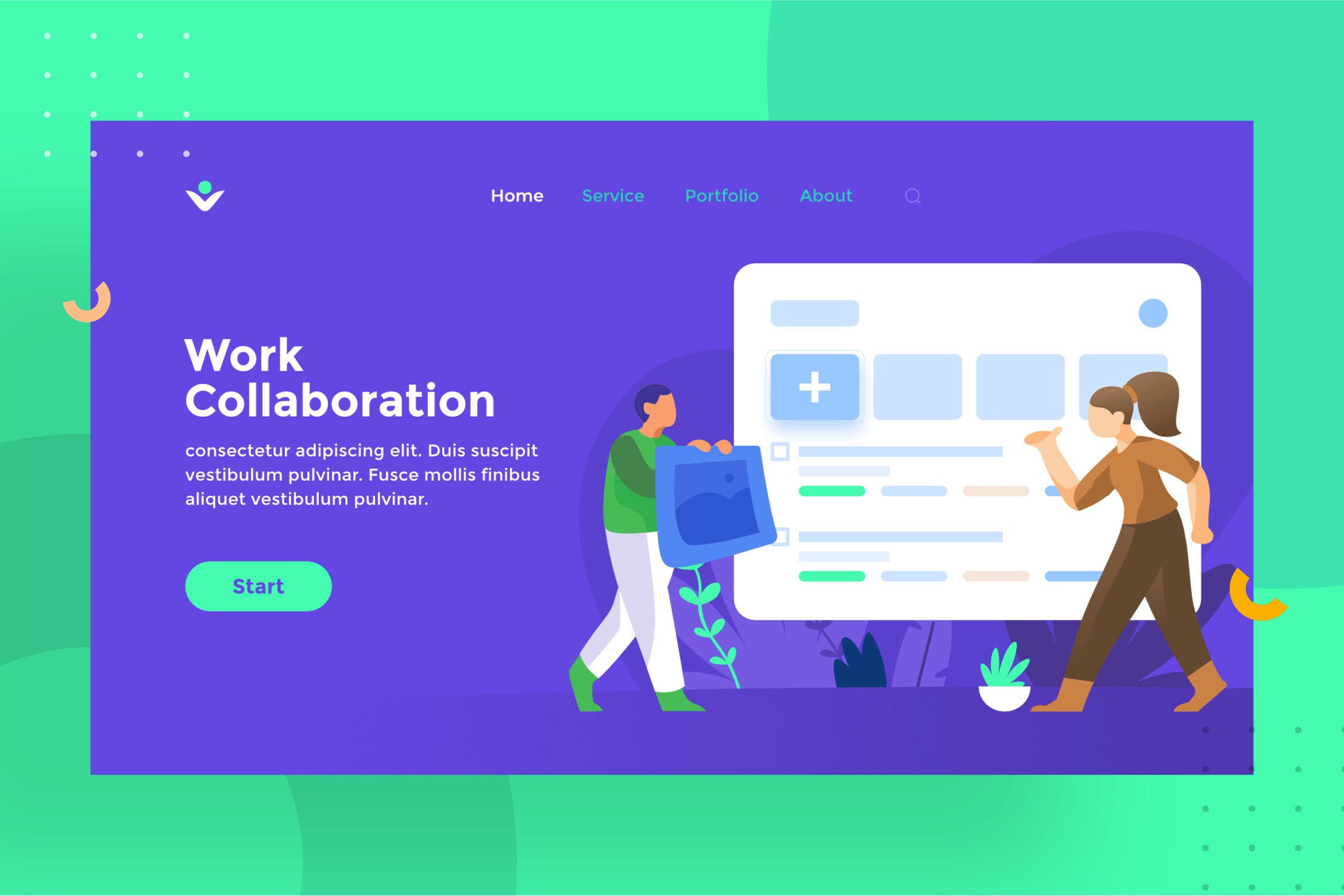 网站设计工作协作素材库精选概念插画素材 Work Collaboration Illustration 1.3插图