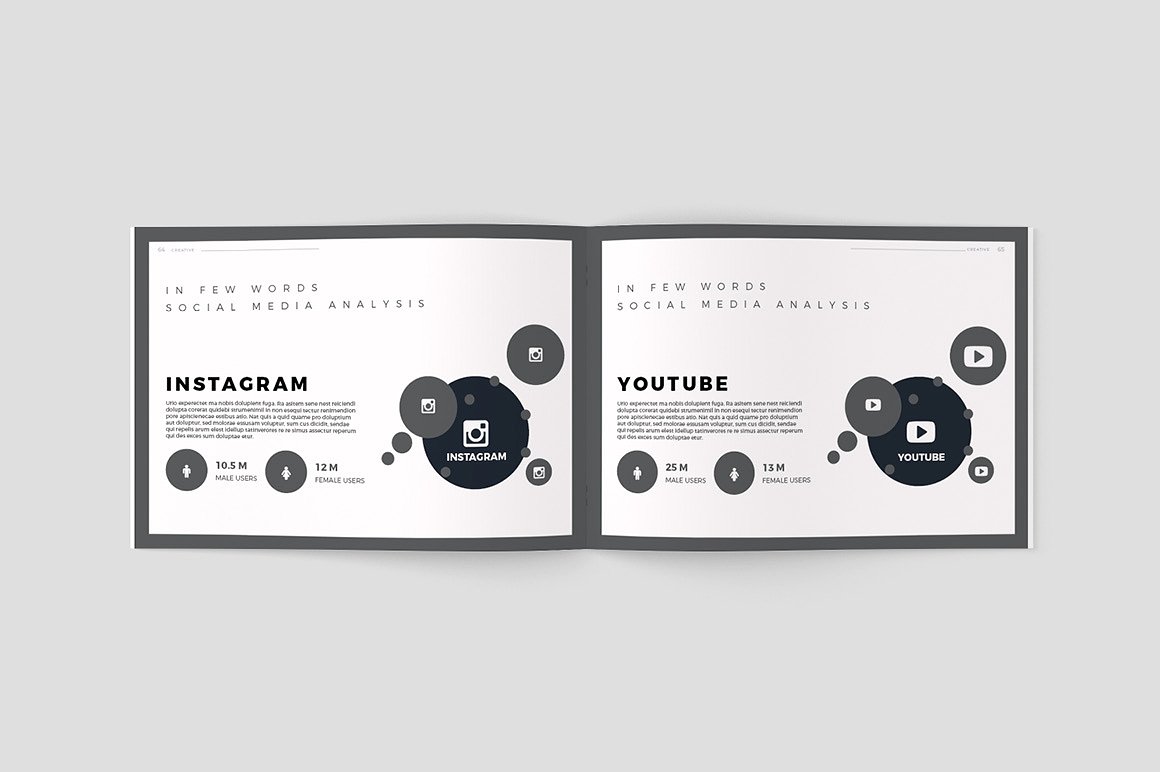 创意极简的黑白色调杂志手册模板下载[indd]插图(31)