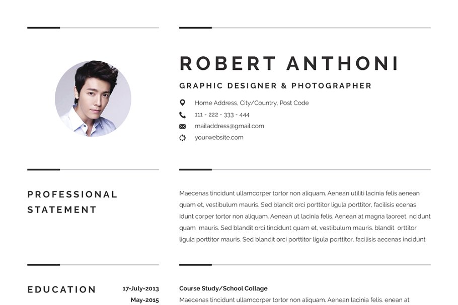 创意个人求职简历模板 Creative Resume Template 3 Pages插图(5)