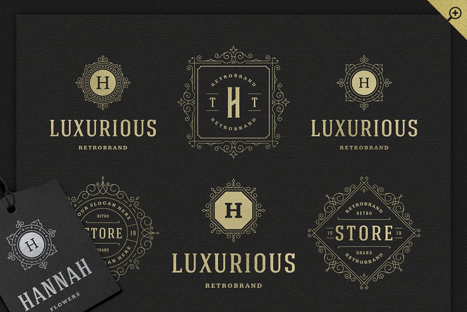 500个复古装饰风格Logo和徽章模板 500 ornaments logos & monograms插图(21)