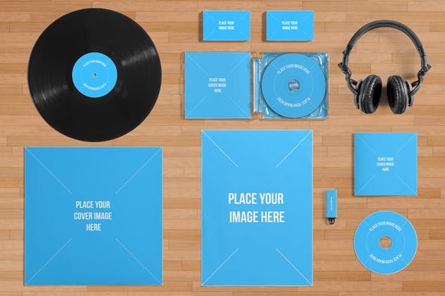 黑胶唱片&专辑封面样机套装 Vinyl Record & Album Cover Mock-ups – Party Pack插图(9)