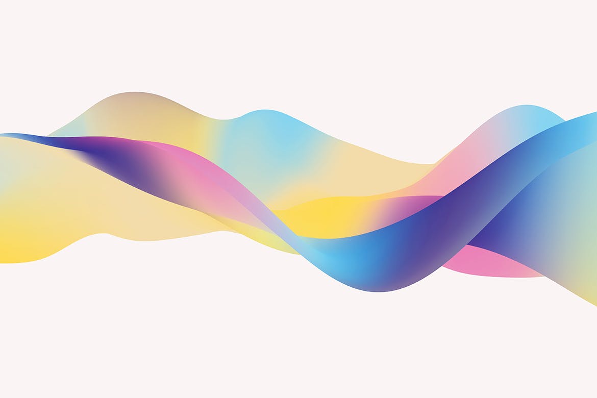 多彩液体流动波纹高清背景图素材包 Soft Colorful Waves Background Set插图(10)