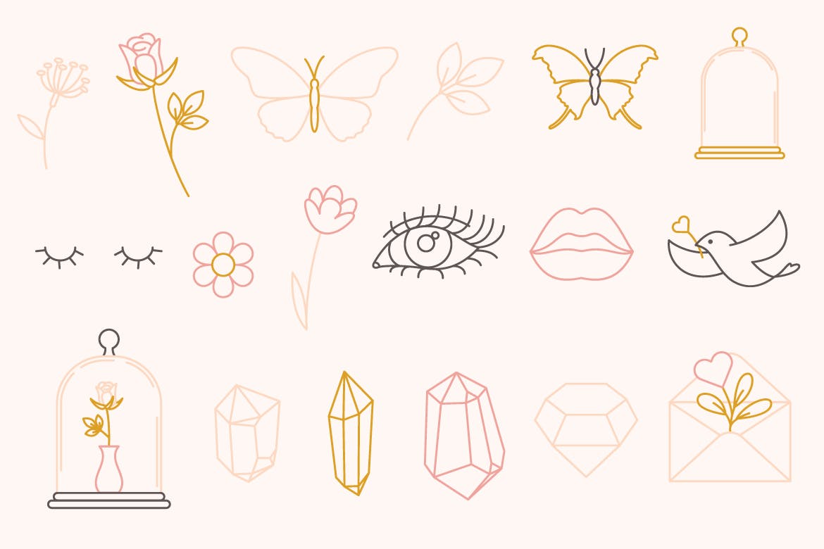 优雅手绘元素无缝纸张图案贴图素材 Design Elements and Seamless Papers插图(6)