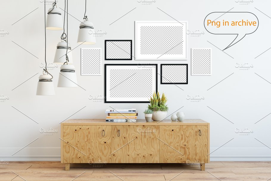 相框画框&墙纸墙漆展示样机 Interior Frame & Wall Mockup – 04插图(5)