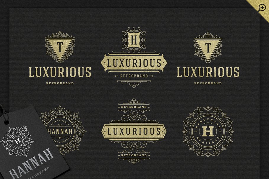 500个复古装饰风格Logo和徽章模板 500 ornaments logos & monograms插图(7)