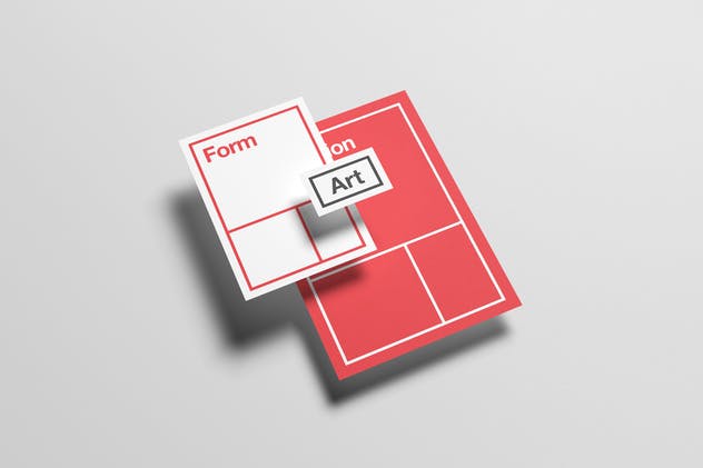 高品质浮动信纸/企业名片样机 Floating Stationery Mock-Up插图(4)