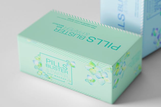 胶囊药物纸盒包装样机 Pills Blister/ Paper Box Mockup插图(13)