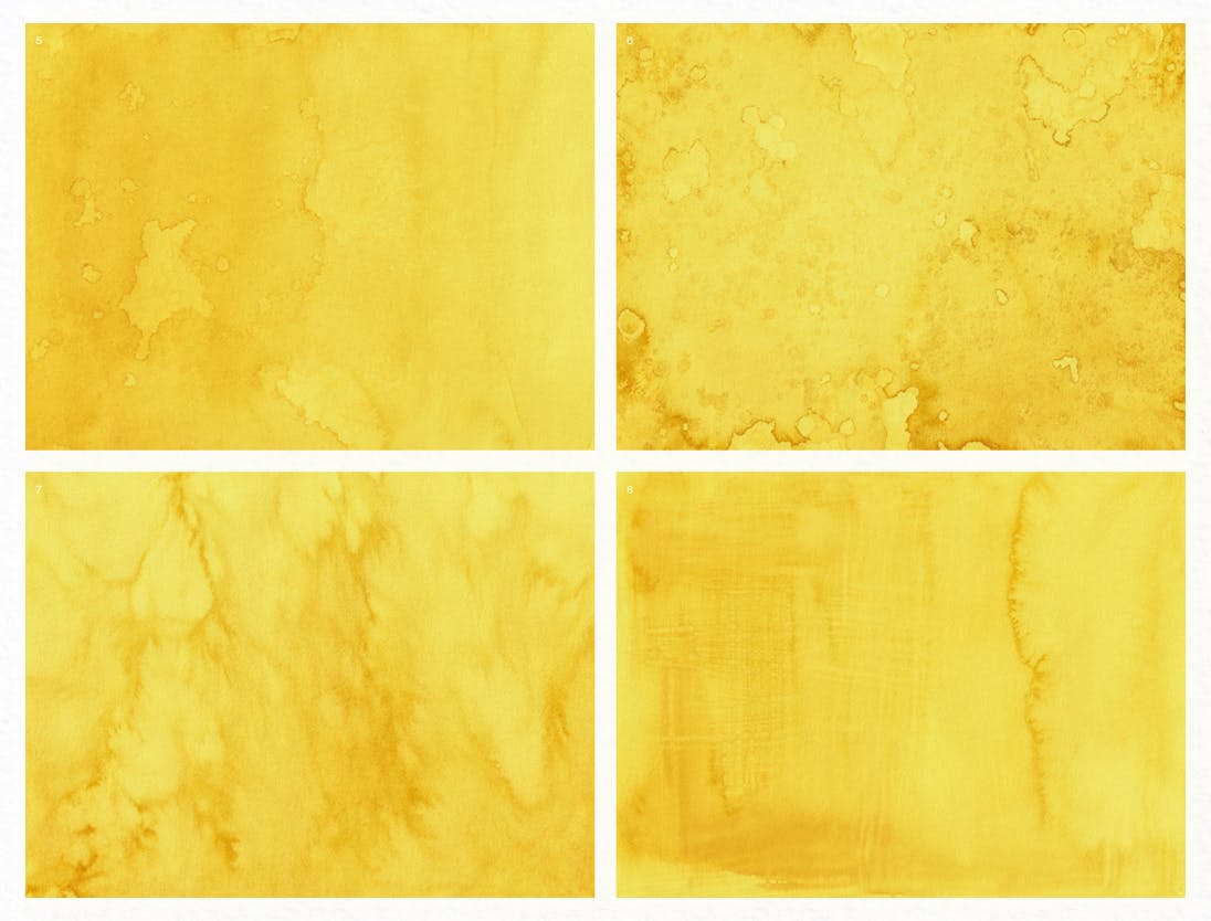 黄色水彩肌理仿纸张纹理背景素材 Watercolor Backgrounds插图(9)