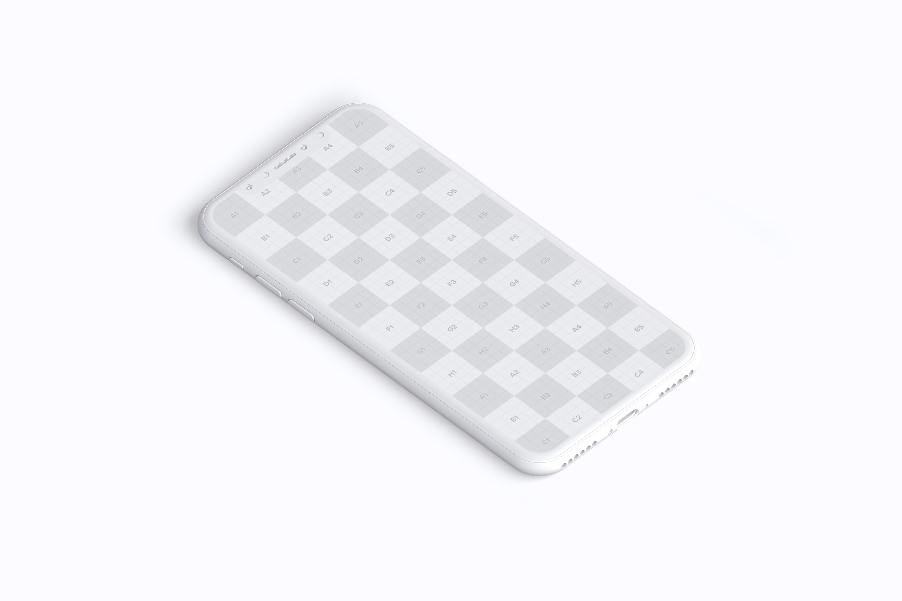 多个iPhone X智能手机屏幕等距平铺视觉样机模板 Clay iPhone X Mockup 02插图(4)