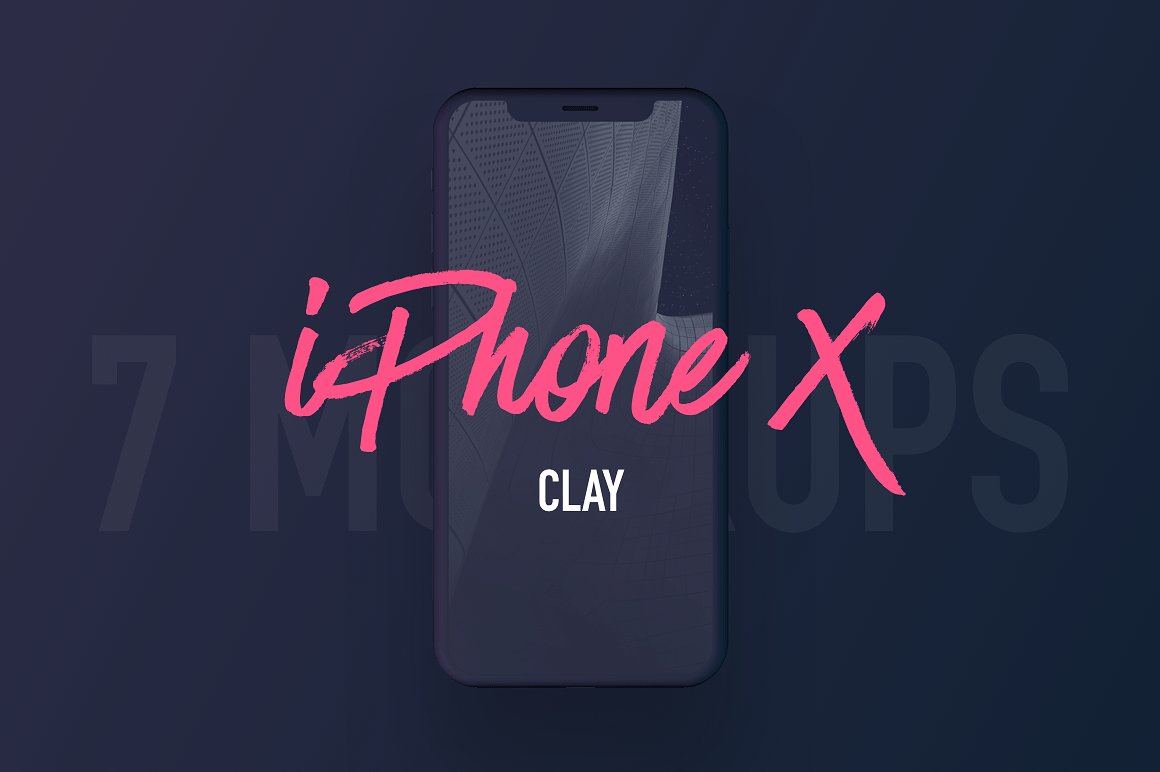 素材库下午茶：7款最受欢迎的iPhone X Clay模型 Mockups插图