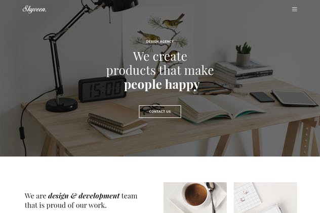 极简主义风格创意作品展示网站PSD模板 Skyveen – Minimal & Clean Portfolio PSD Template插图(3)