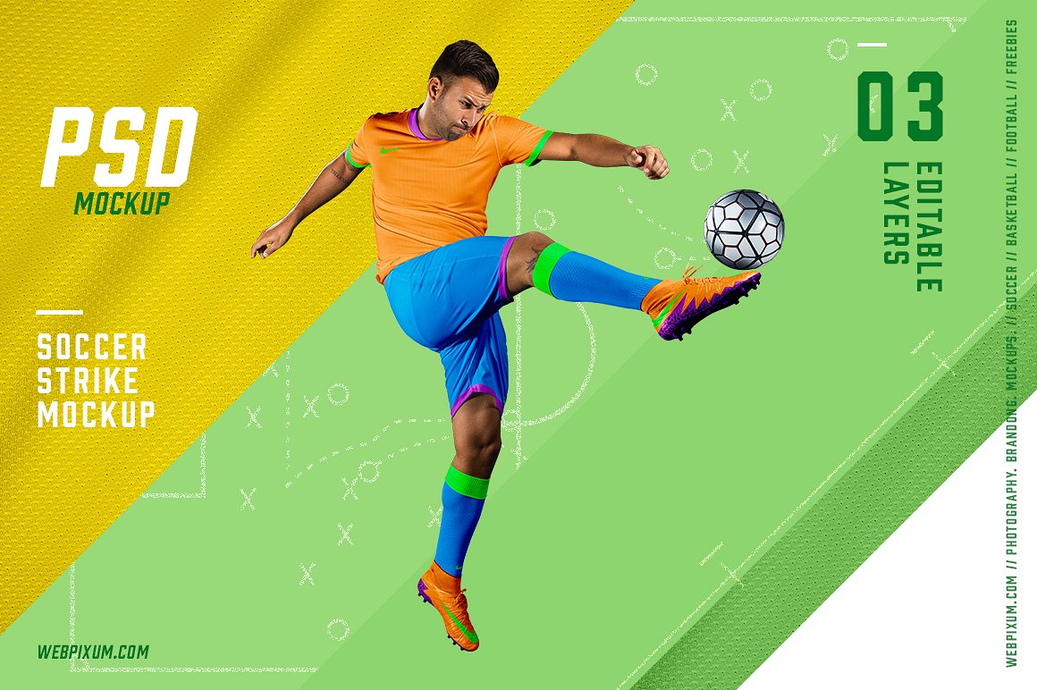 十分动感的世界杯足球运动服球衣样机展示模型mockups插图(2)