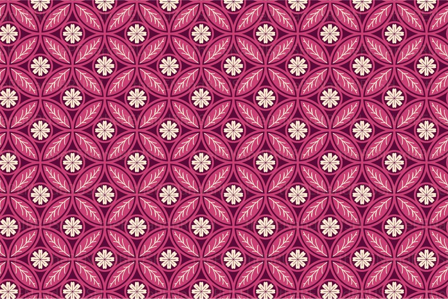 摩洛哥粉色风格装饰图案纸张纹理 Moroccan Pink Patterns – Vector插图(3)