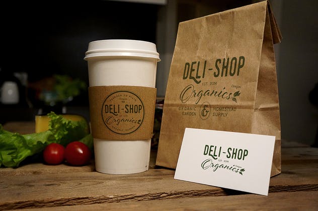 沙拉&咖啡食品品牌Logo设计展示样机 Food Coffee Mockup插图(4)