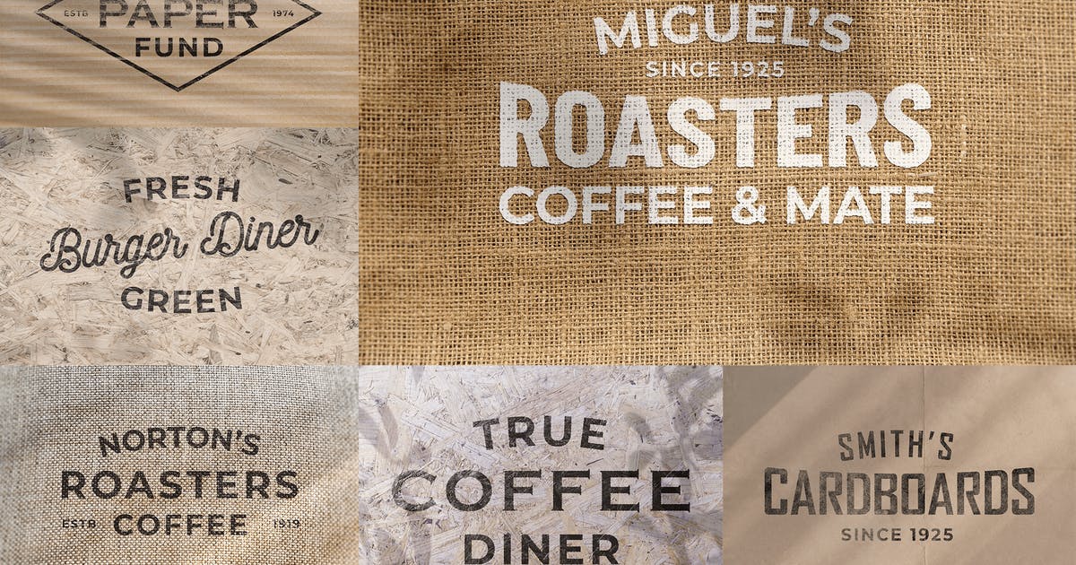 Logo设计做旧工艺效果图样机模板v2 Craft Old Logo Mockups vol.2插图