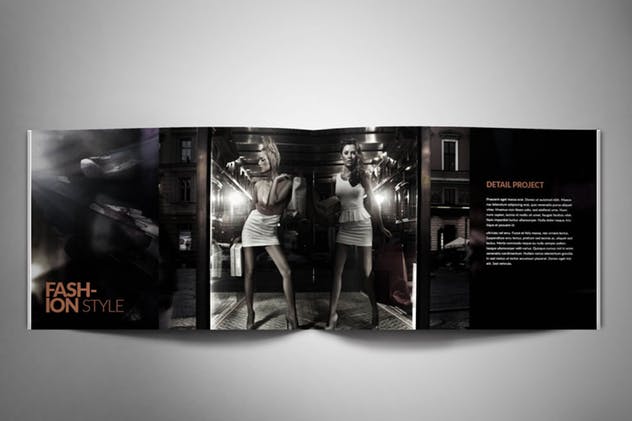 横向规格极简主义设计风格产品目录/企业宣传册设计模板 PORTOFOLIO BW – Brochure Lanscape插图(2)