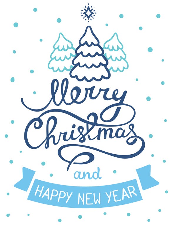 简约设计风格圣诞贺卡设计模板 Christmas cards. Golden and blue colors插图(6)