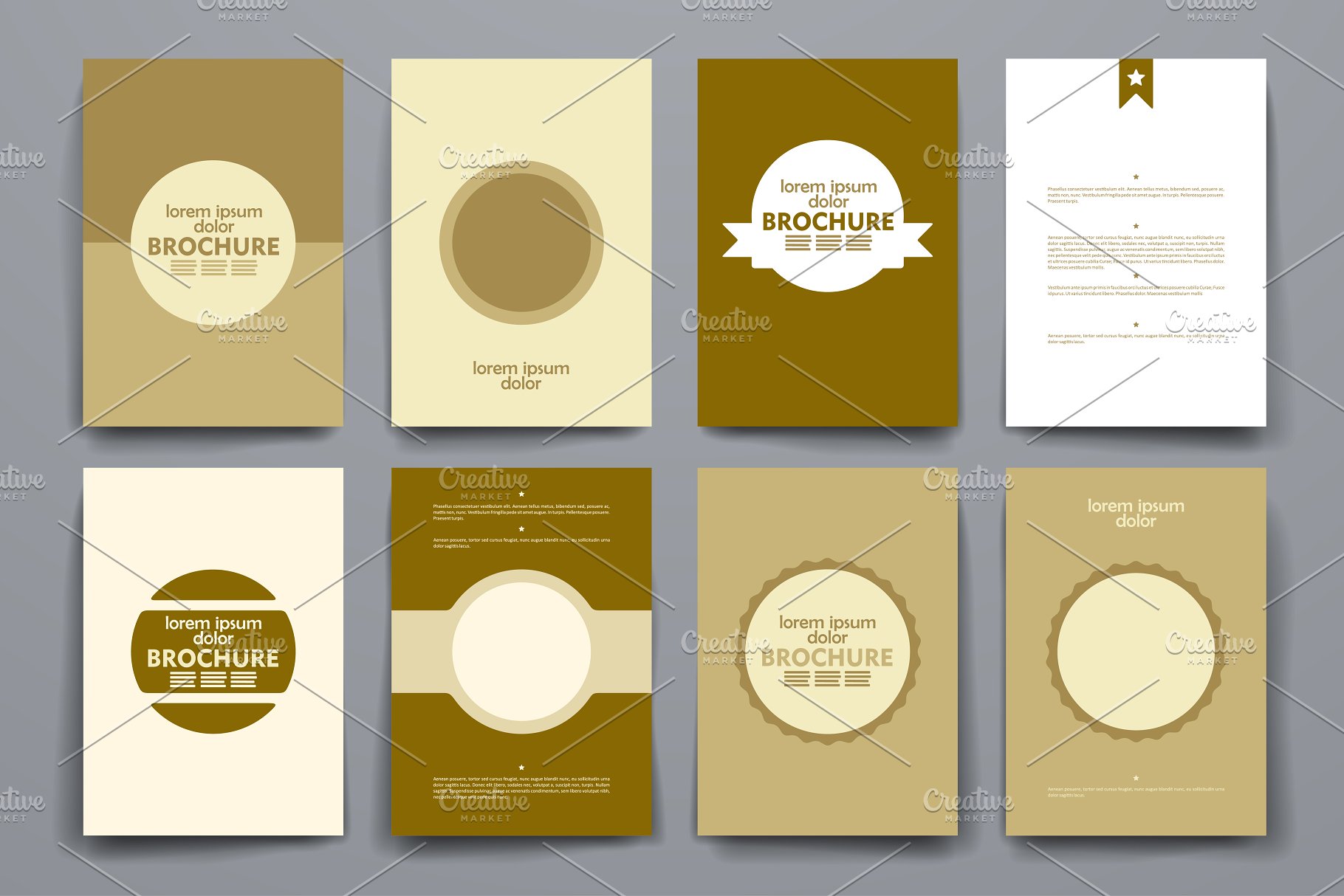 一组漂亮的简约背景小册子模板 Set of Beautiful Brochures插图(4)