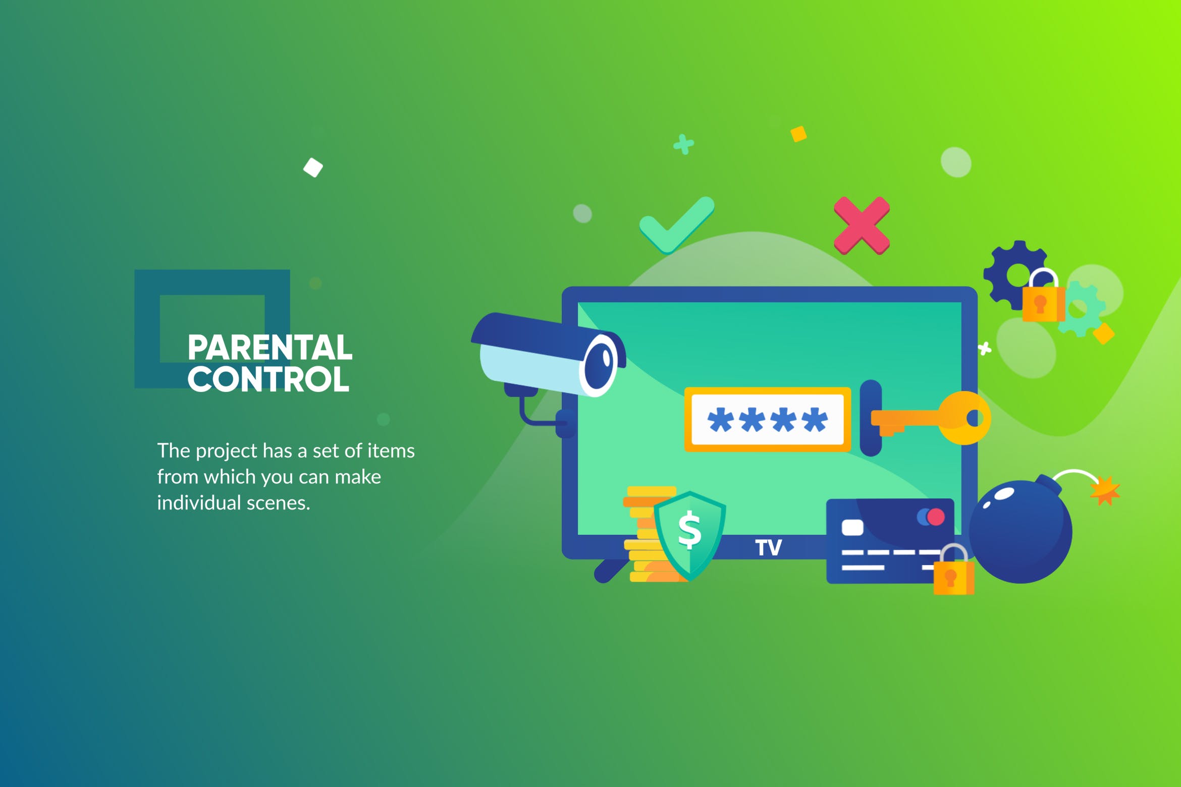 安全主题网站设计Banner&着陆页设计模板 Security Banner & Landing Page插图