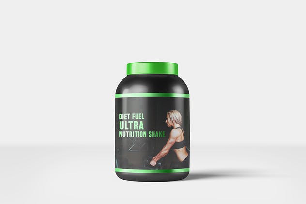 运动营养补充剂包装瓶外观设计样机模板 Sports Nutrition Supplements Bottle Mock-Up插图(9)