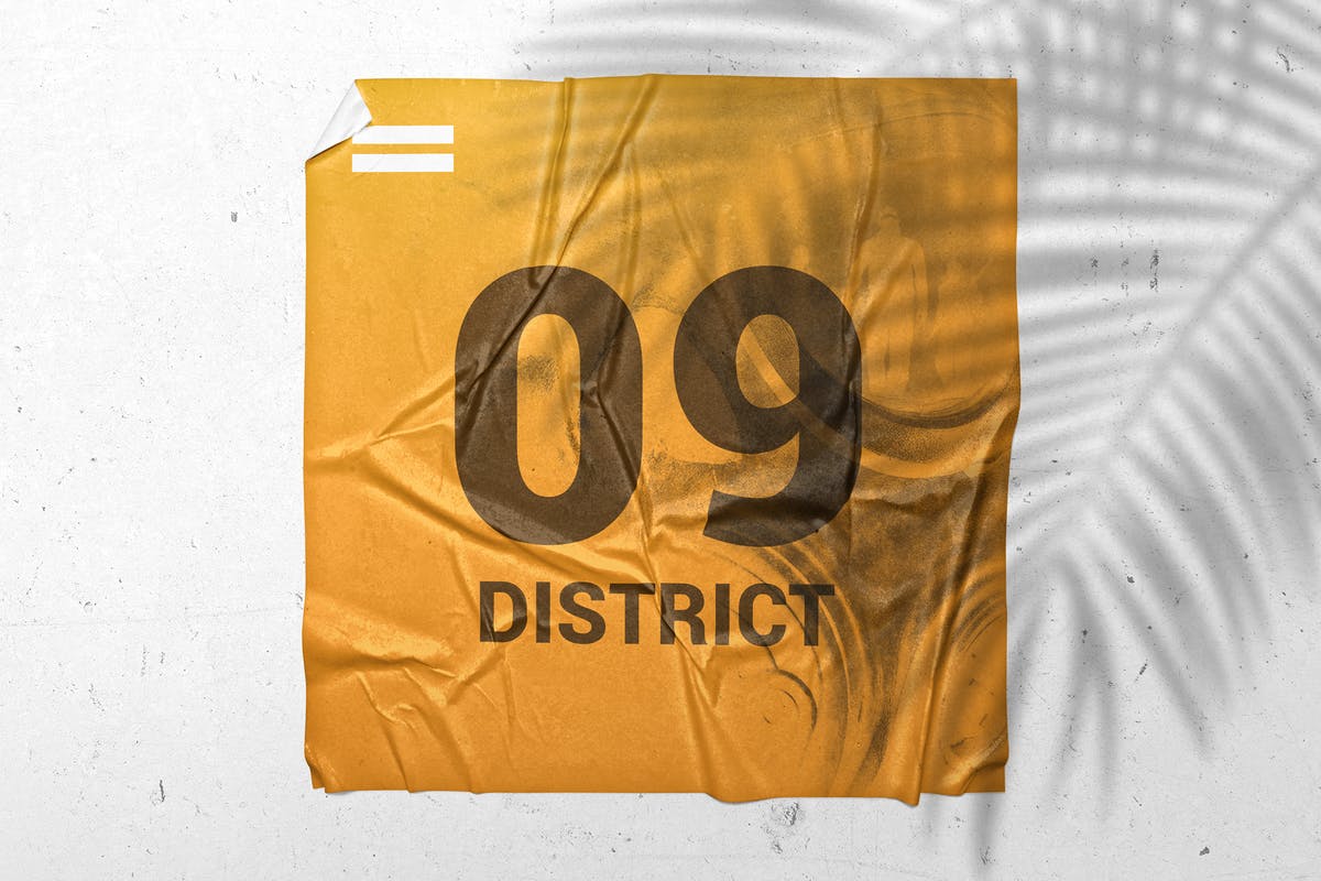 胶合效果广告海报设计样机 Poster Glued Effect Mockups插图