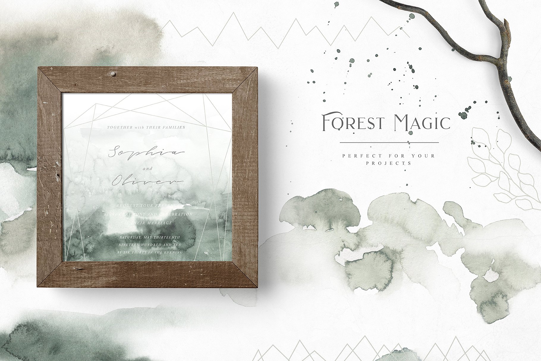 诗情画意荒野水墨画插画 Wild Pinery Watercolor Collection插图(4)