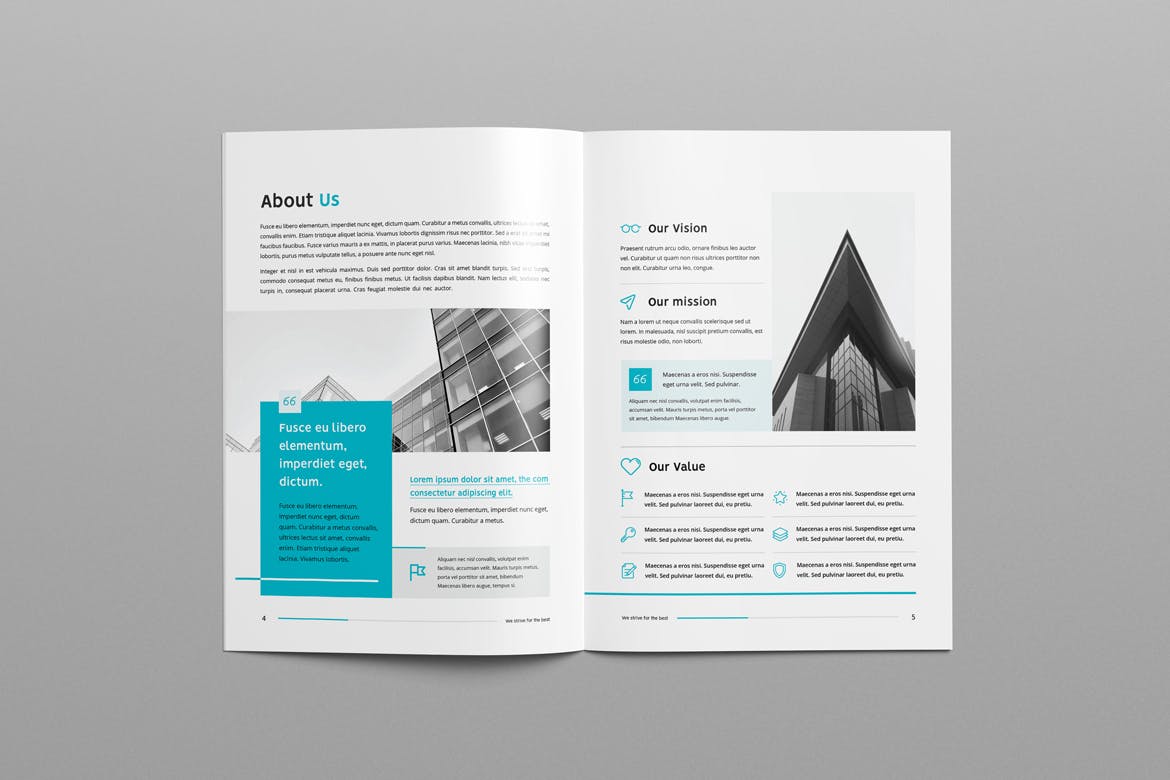 专业干净现代时尚的16P公司简介企业形象手册画册楼书杂志设计模板插图(2)