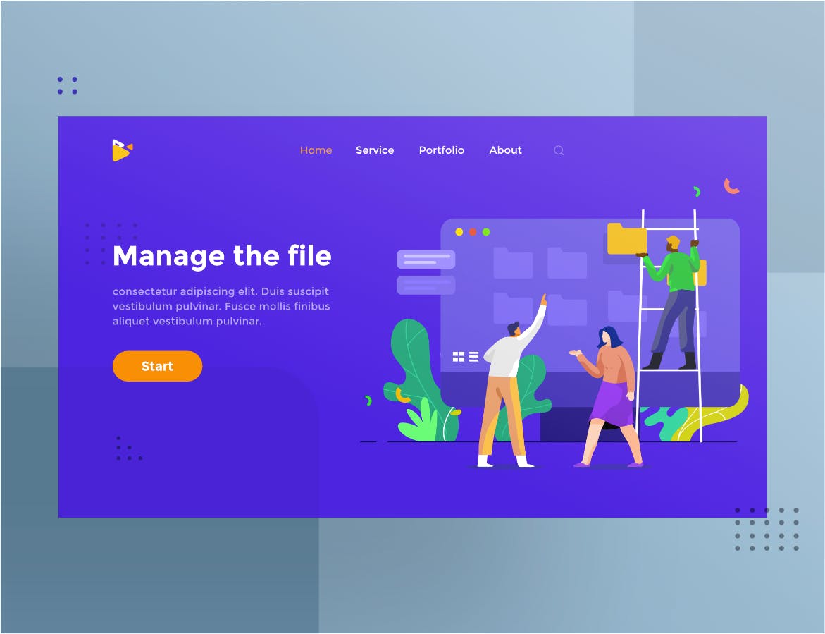 文件夹&文件管理素材库精选概念插画设计素材v1.3 Manage the file and folder illustration 1.3插图(1)