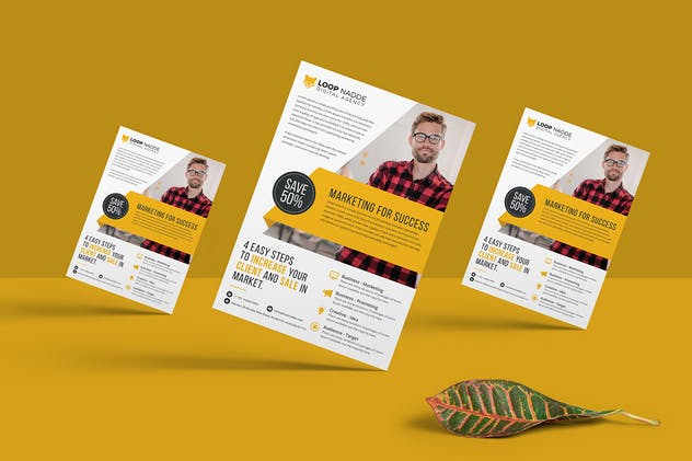 企业业务合作宣传海报设计PSD模板 Corporate Flyer插图(1)