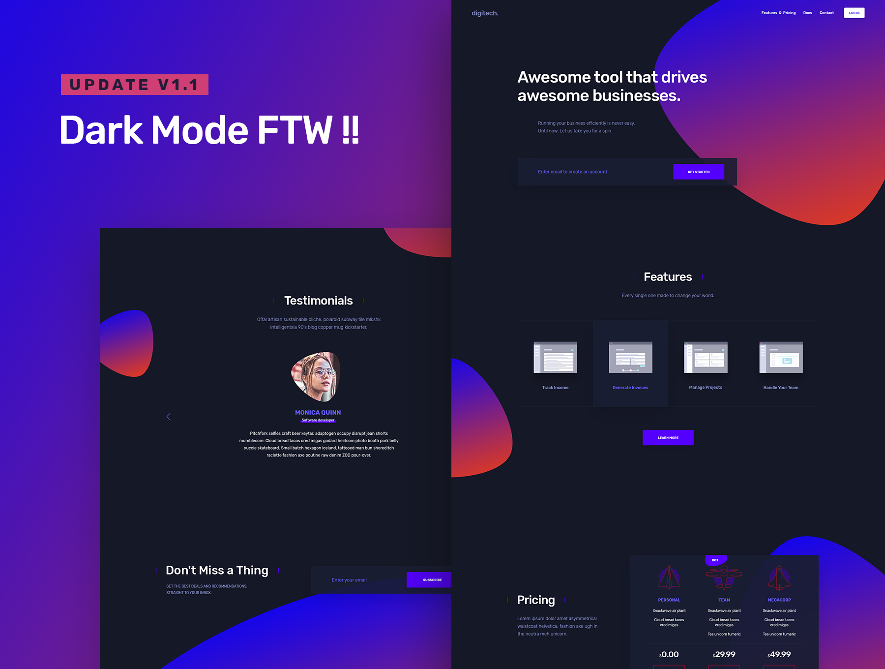 素材库下午茶：时尚品牌响应式email邮件平台网页设计模板下载[Sketch,XD,PSD]插图(4)