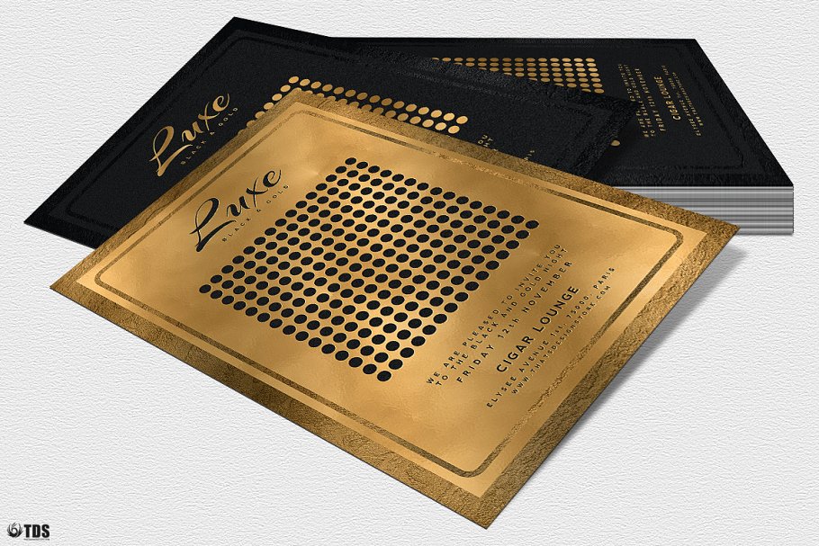 极简主义黑金风格传单PSD模板v2 Minimal Black Gold Flyer PSD V2插图(3)